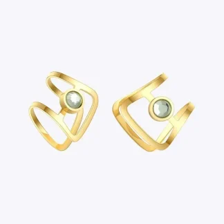 Curving Zircon Ear Cuff
