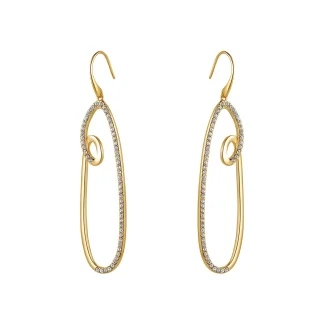 Rhinestone Geometric Drop Earrings