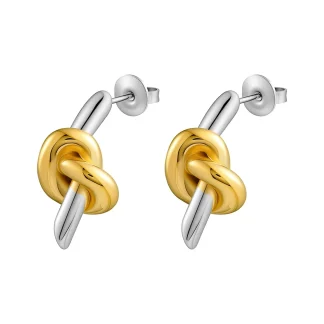 Knot Two Tone Stud Earrings