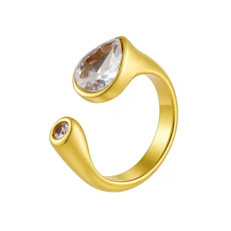 Rain Drop Zircon Open Ring