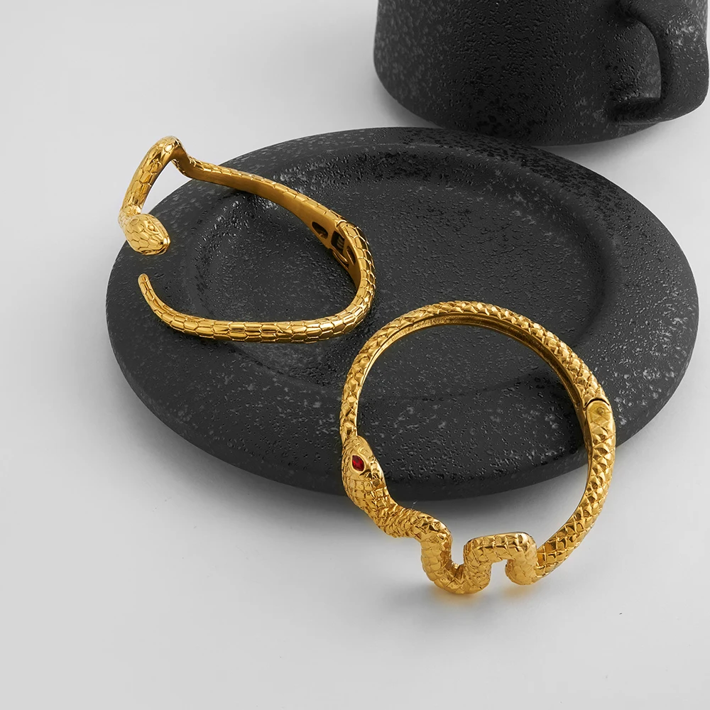 Snake Elastic Cuff Bracelet - Image 4