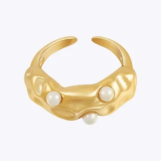 Imitation Pearls Open Ring