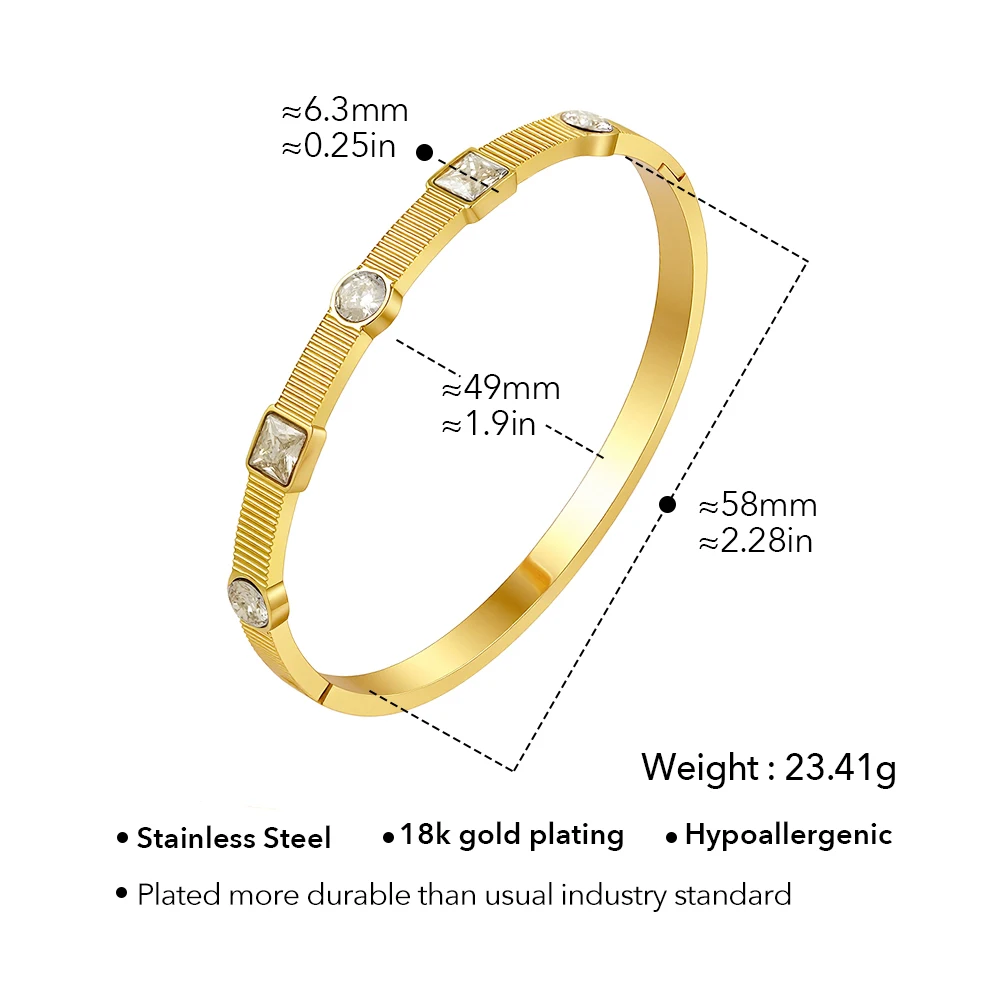 Square Round Zircon Bracelet - Image 7