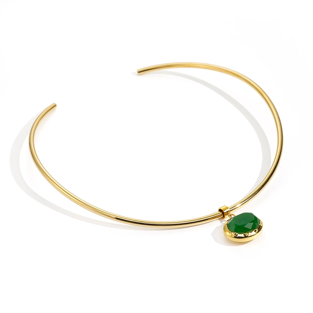 Oval Crystal Colorful Birthstone Necklace - Image 10