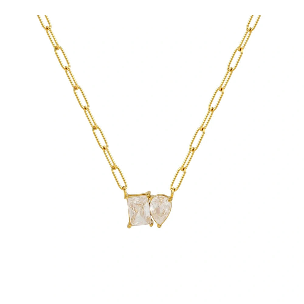Square Rain Drop Zircon Necklace