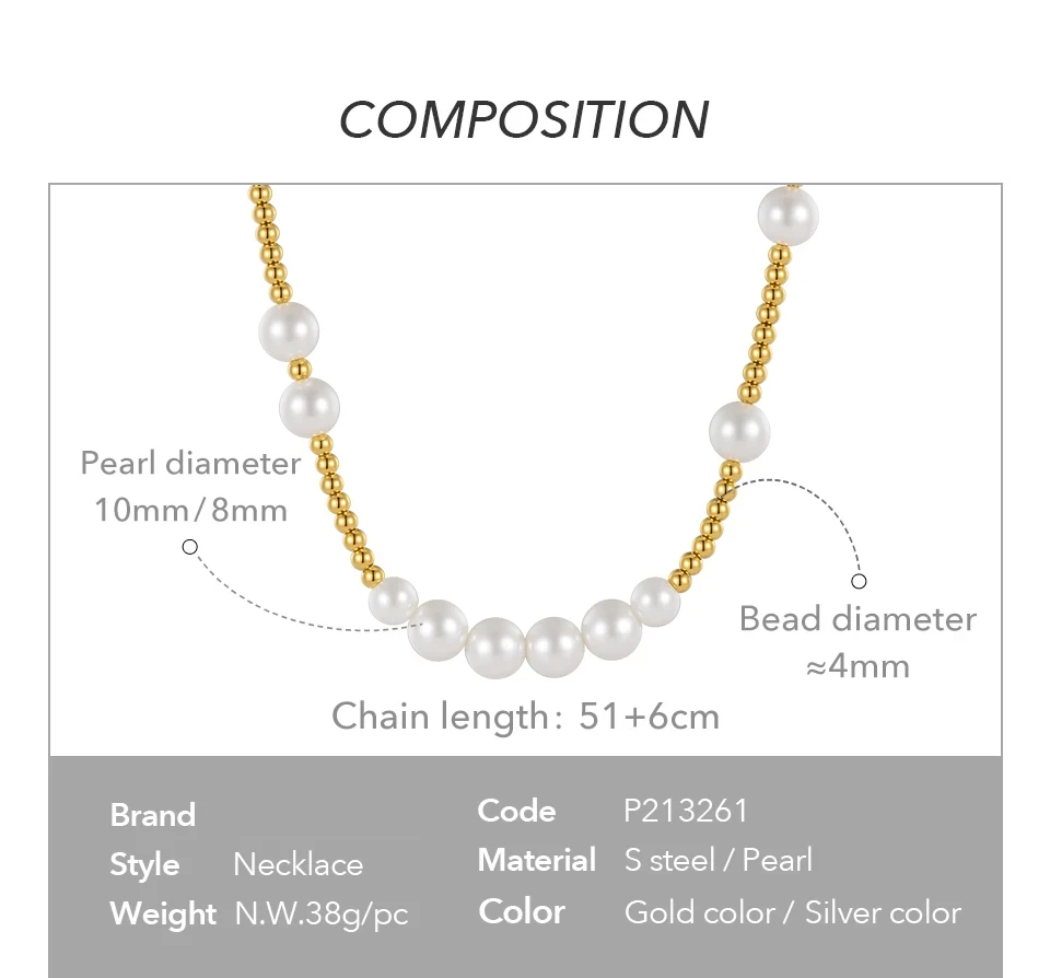 Bead Pearl Necklace - Image 4