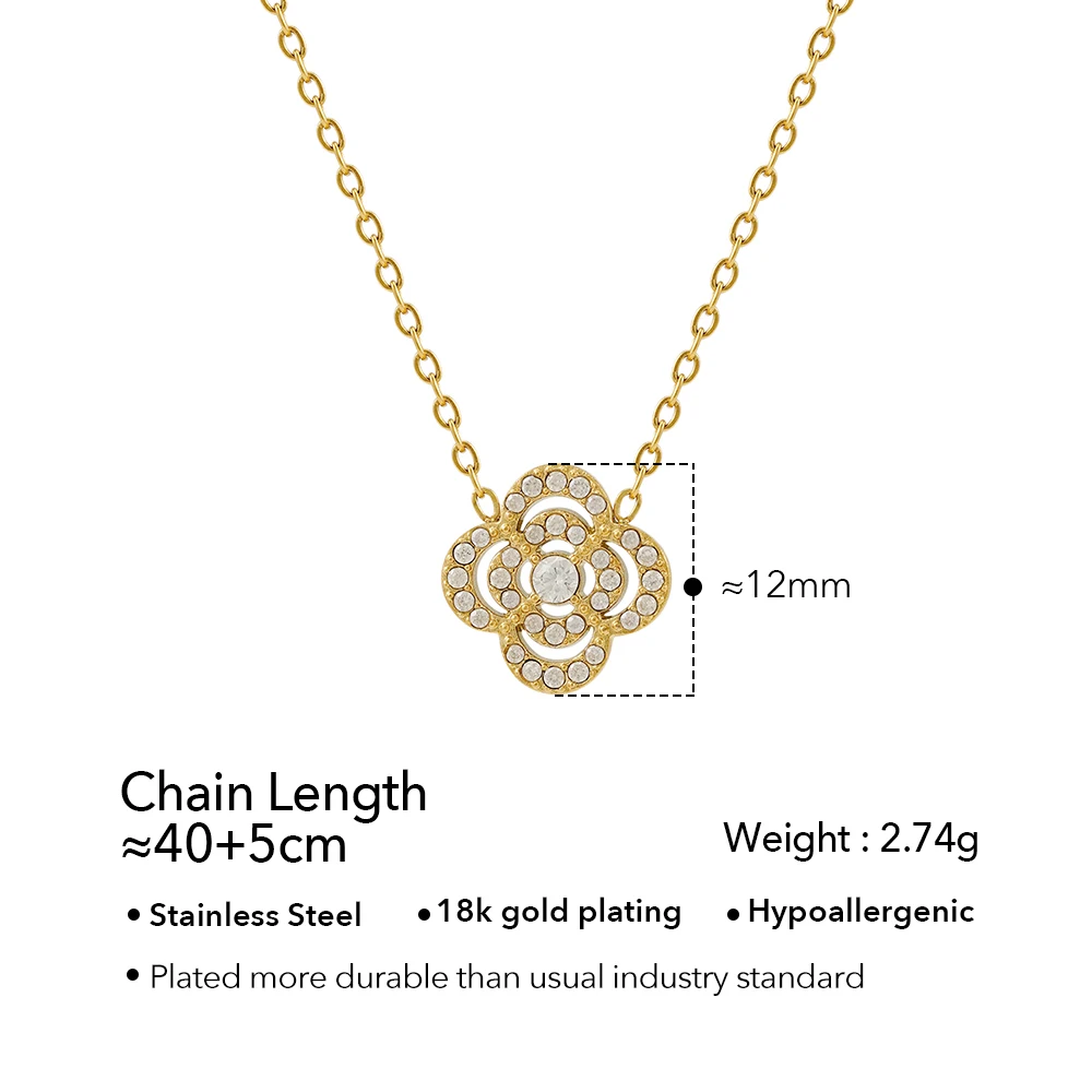Flower Zircon Necklace - Image 8
