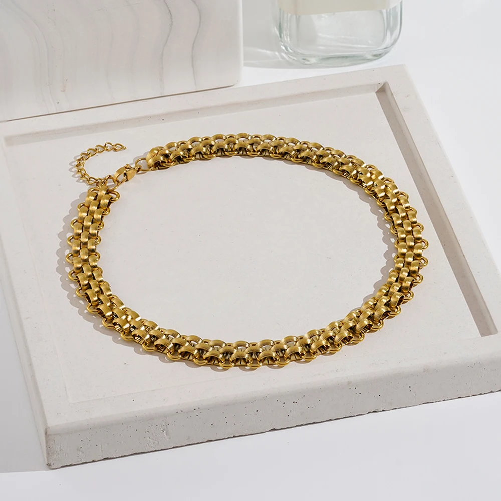 Punk Thick Three Layers Necklace - Image 5