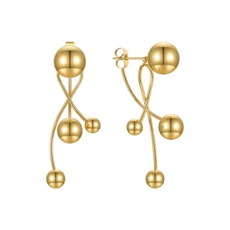 Removable Balls Plant Drop Earrings