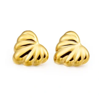 Curved Heart Leaf Stud Earrings