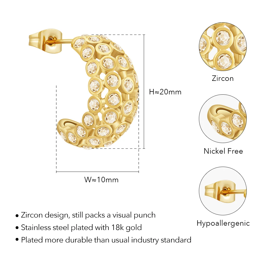 C Shaped Stud Earrings - Image 8