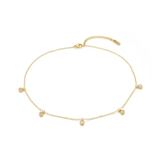 Round Zircon Clavicle Necklace