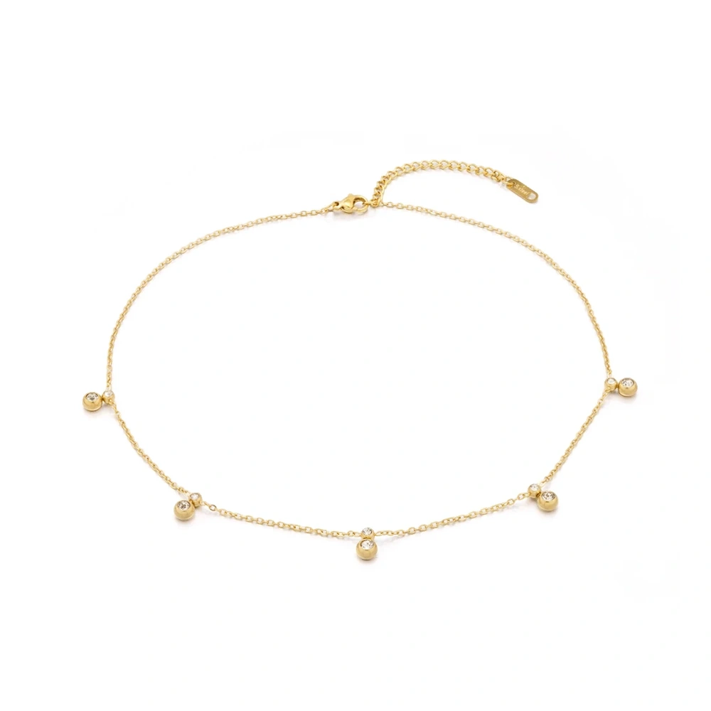 Round Zircon Clavicle Necklace