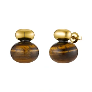 Vintage Tigers Eye Stud Earrings