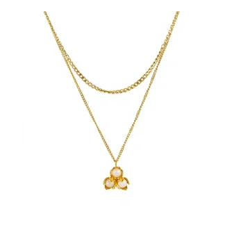 Flower Cat Eye Stone Necklace