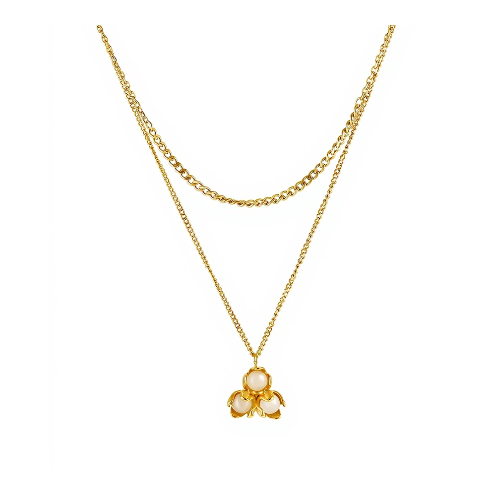Flower Cat Eye Stone Necklace