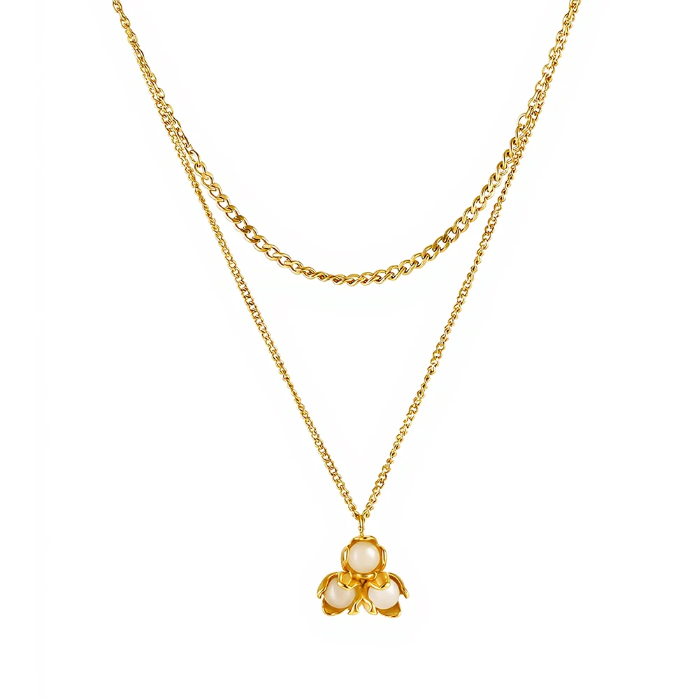 Flower Cat Eye Stone Necklace - Image 6