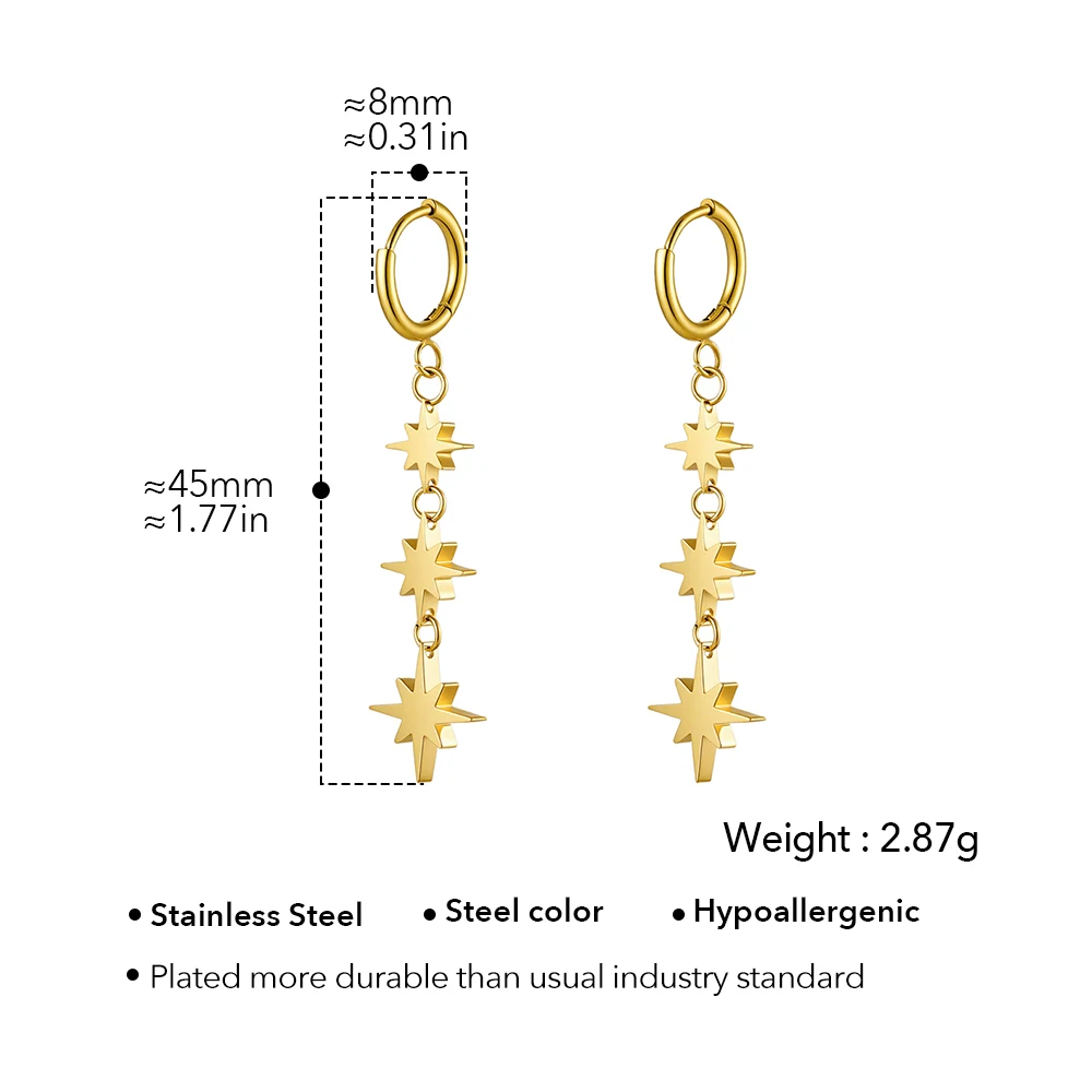 Star Tassel Drop Earrings - Image 7