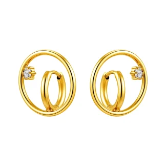 Double Circle Zircon Stud Earrings