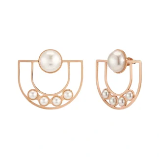 U Shape Pearl Stud Earrings