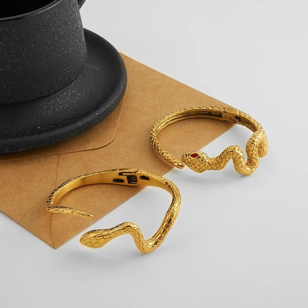 Snake Elastic Cuff Bracelet - Image 6