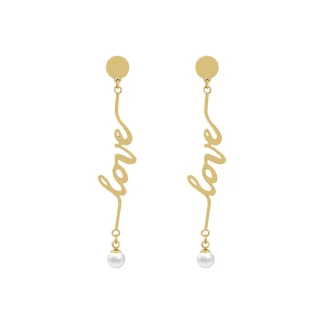 Love Pearl Drop Earrings