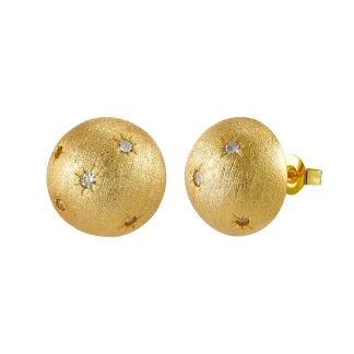 Brushed Stars Zircon Stud Earrings