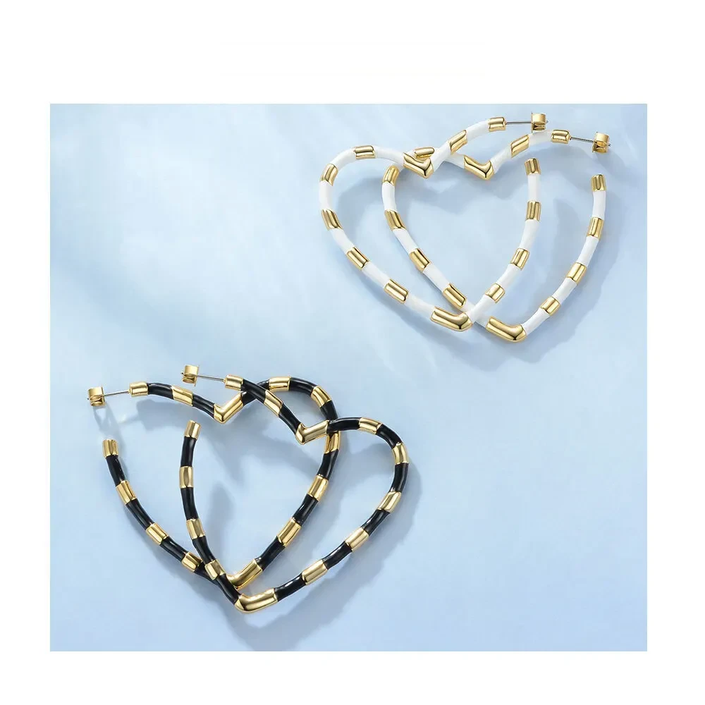 Heart Hoop Earrings - Image 3