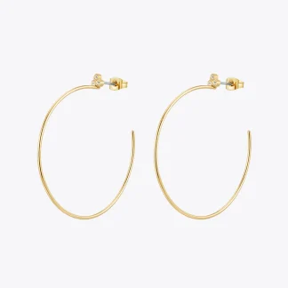 Zircon C Shaped Hoop Earrings