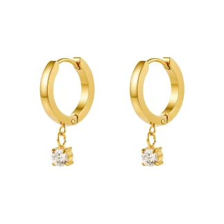 Zircon Circle Hoop Earrings
