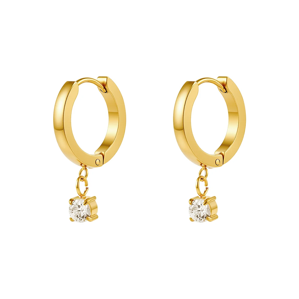 Zircon Circle Hoop Earrings