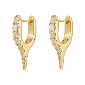 Geometry U Shape Zircon Stud Earrings