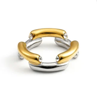 Two Tone Zircon Ring