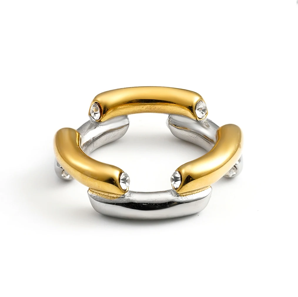 Two Tone Zircon Ring