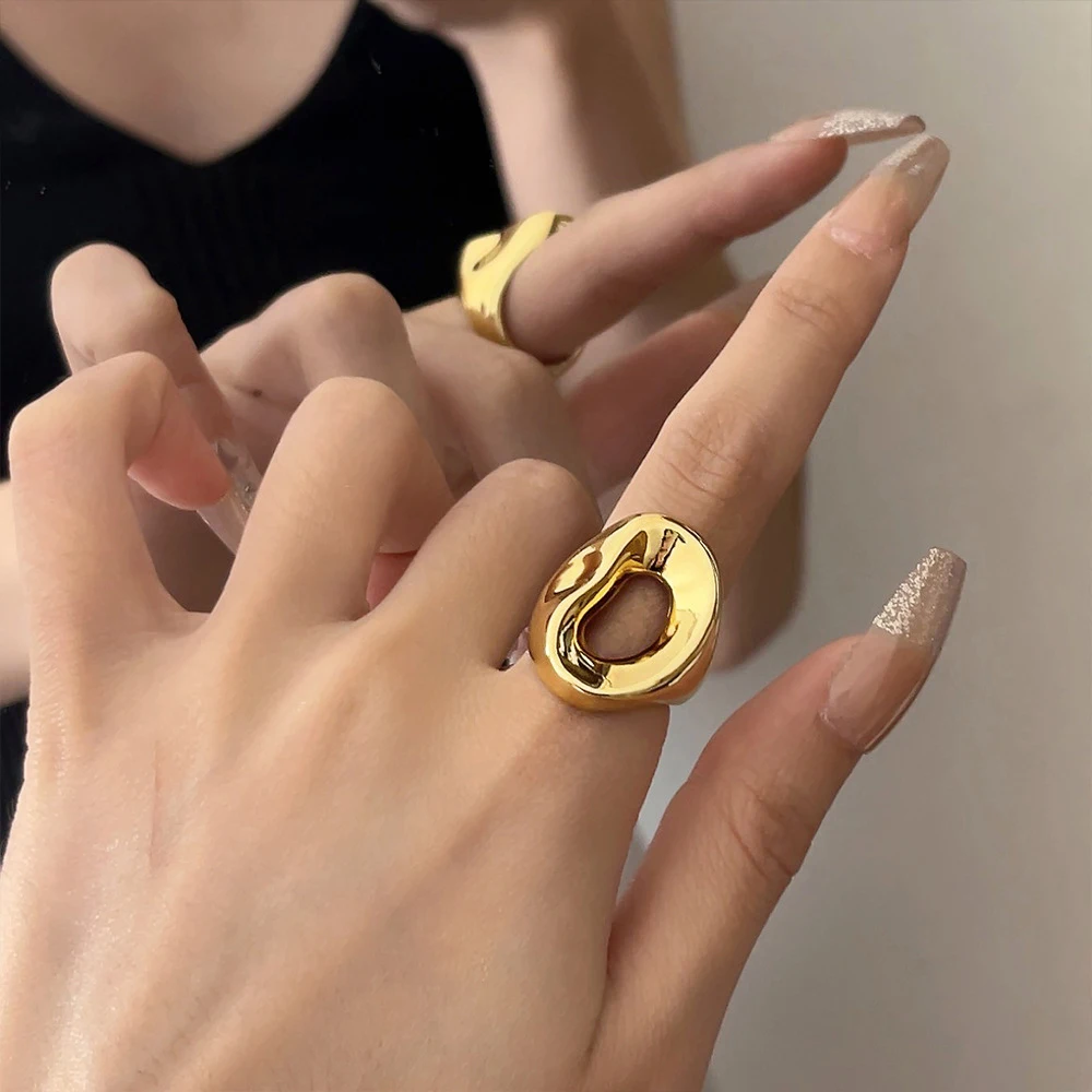 Glossy Irregular Hollow Ring - Image 4