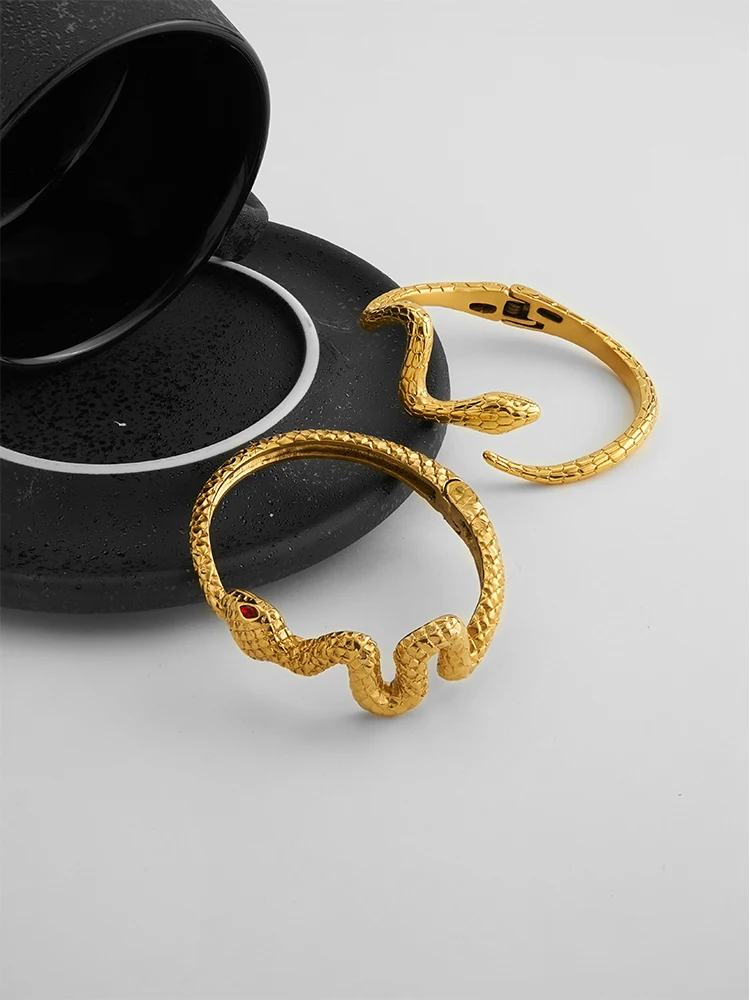 Snake Elastic Cuff Bracelet - Image 3