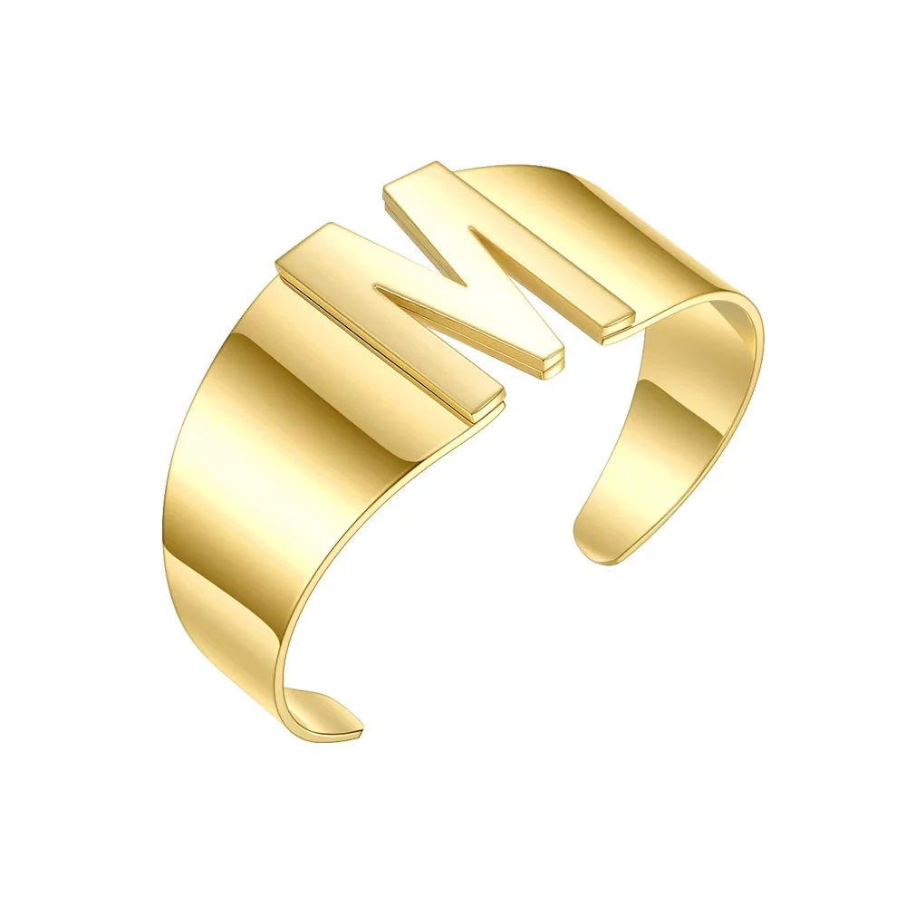 Punk Hollow Initial Letter Ring/Bracelet - Image 8