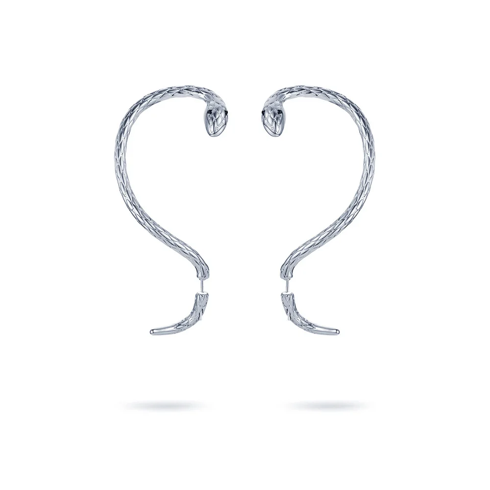 Goth Snake Hoop Earrings - Image 6