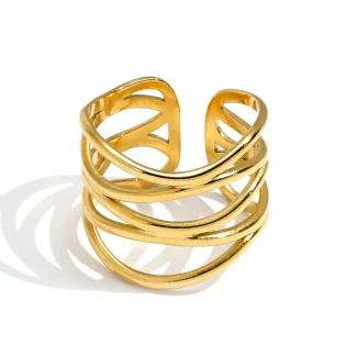 Wave Line Open Ring