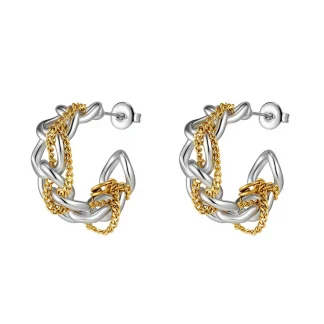 Twisted Chain Stud Earrings