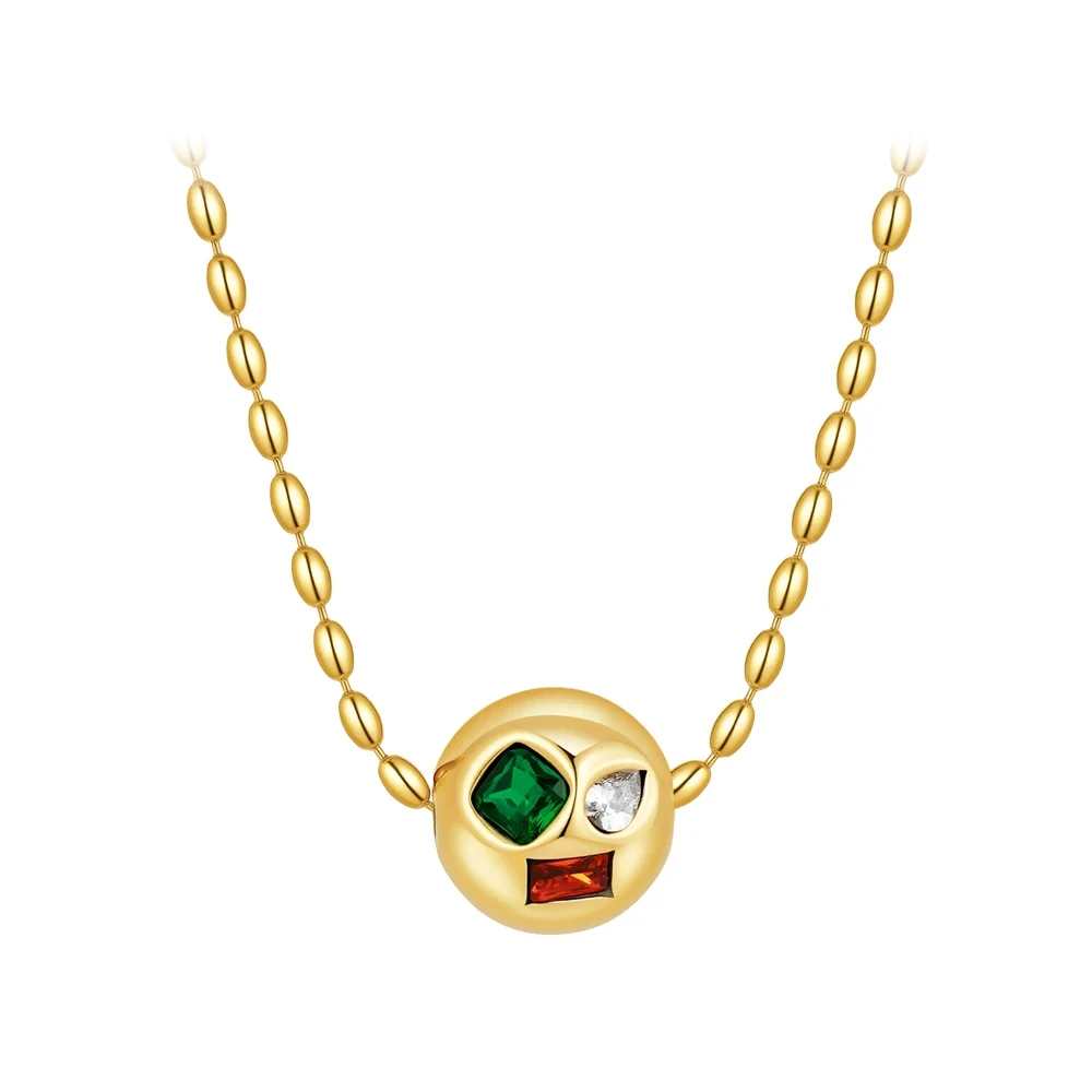 Irregular Zircon Round Ball Necklace - Image 7