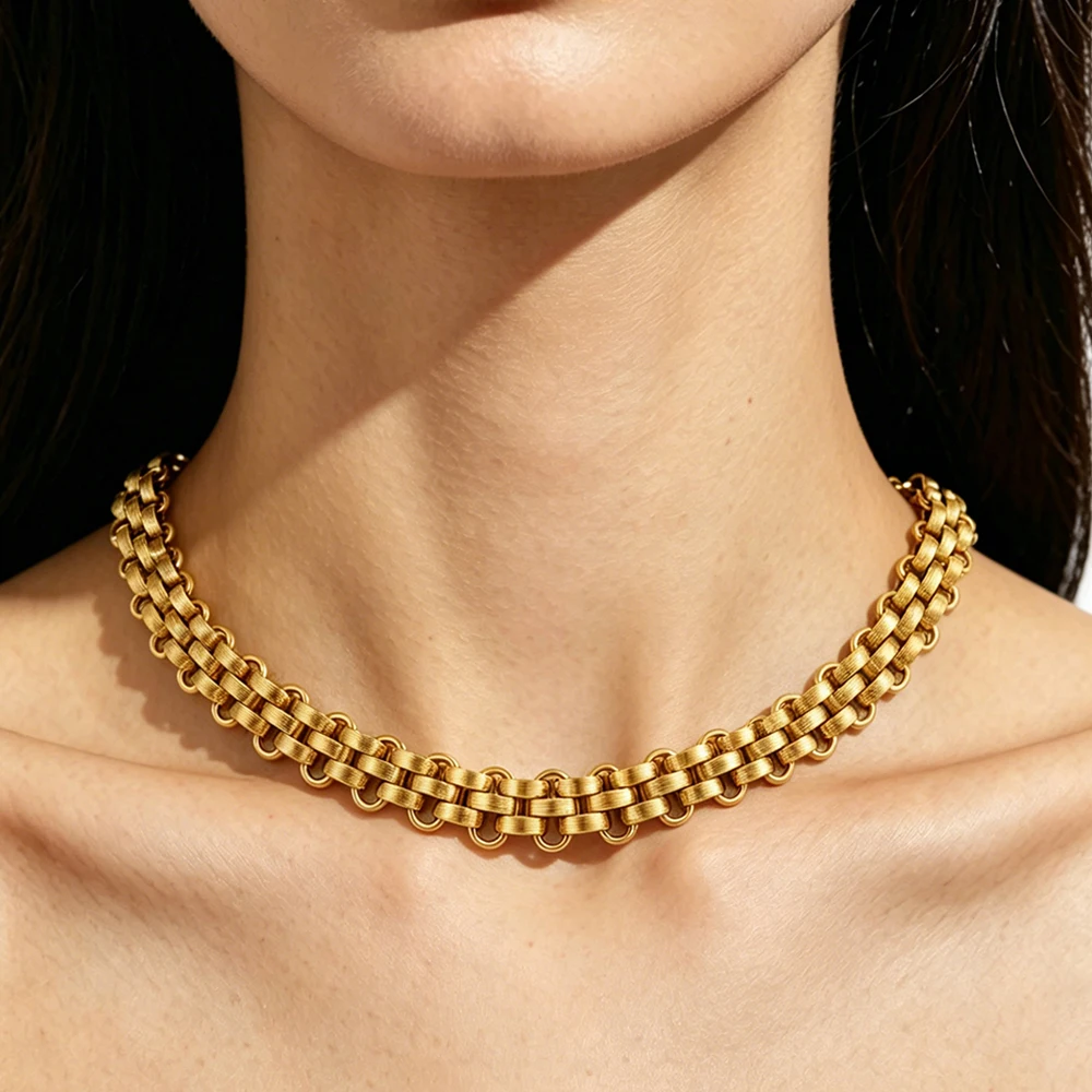 Punk Thick Three Layers Necklace - Image 2
