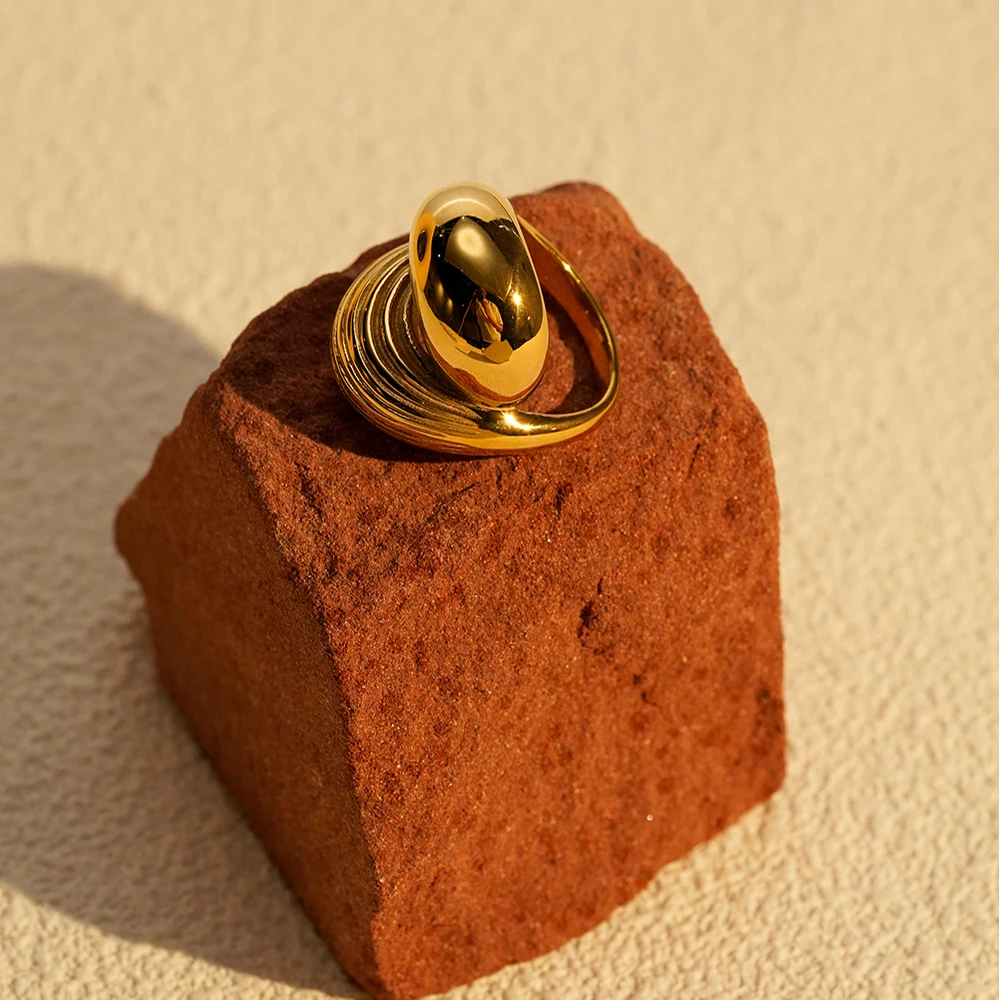 Rain Drop Smooth Stripe Ring - Image 4