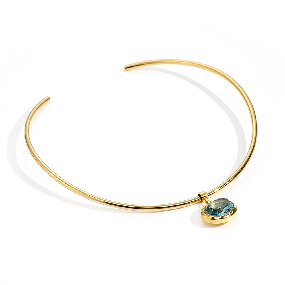 Oval Crystal Colorful Birthstone Necklace - Image 20