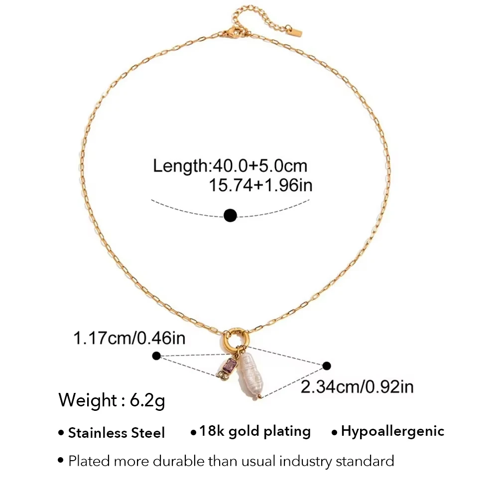 Summer Pearl Zircon Necklace - Image 15
