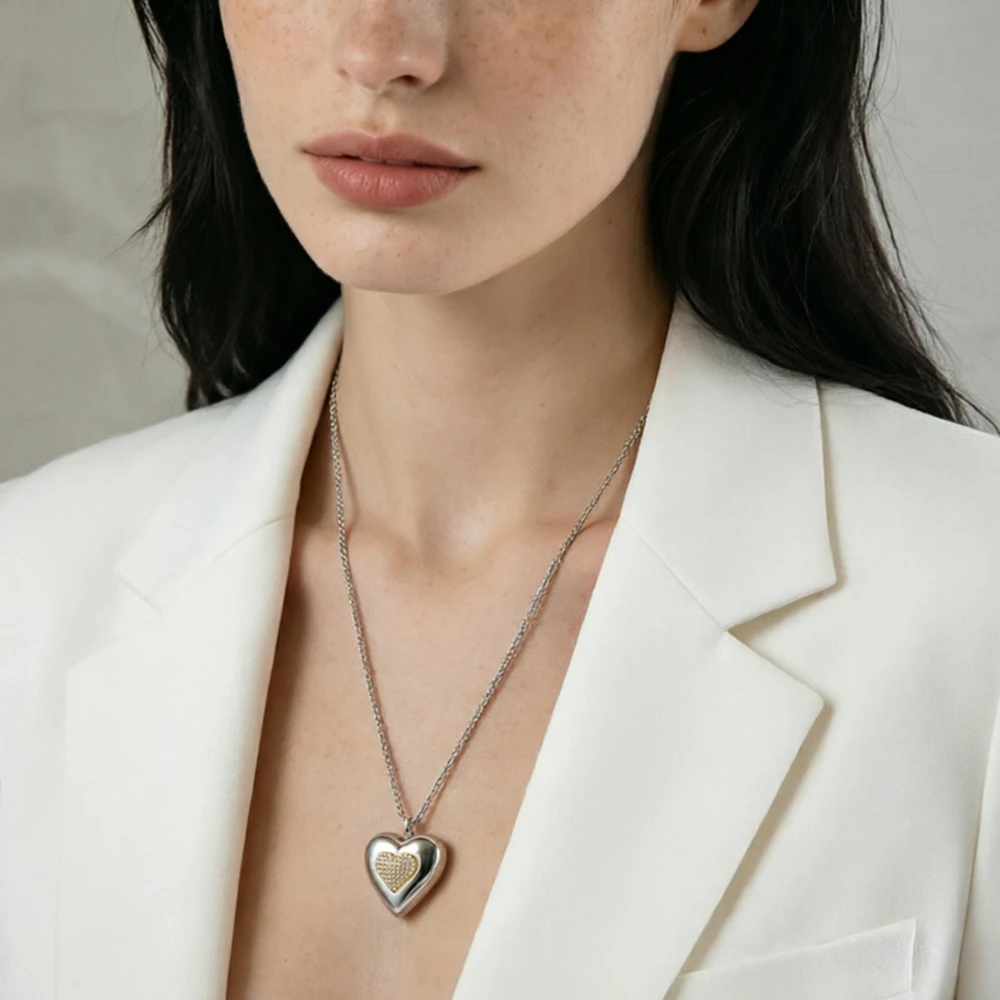 Hollow Heart Necklace - Image 2