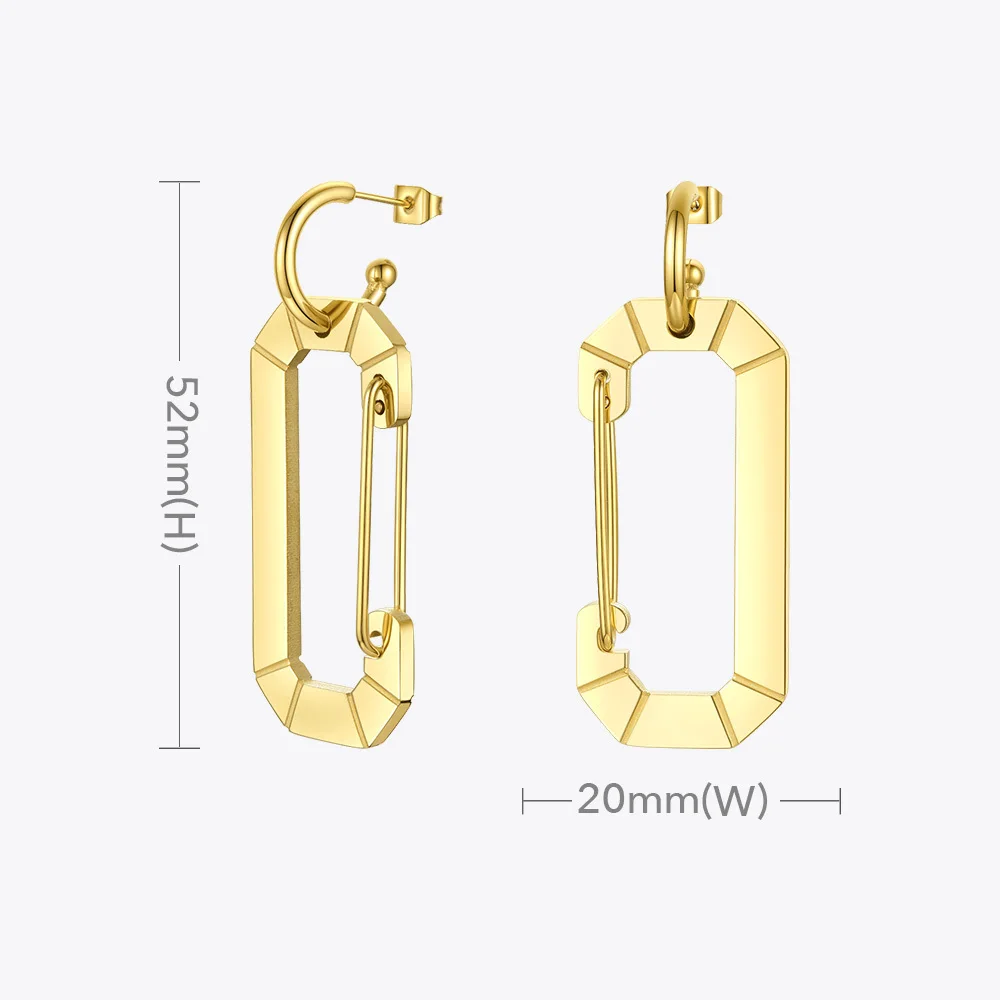 Safety Buckle Hollow Drop Earrings - Image 2