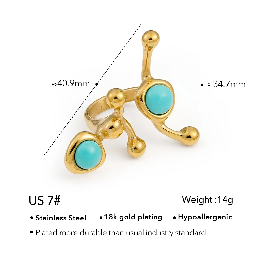 Irregular Natural Stone Alien Ring - Image 9