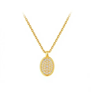 Vintage Oval Zircon Necklace
