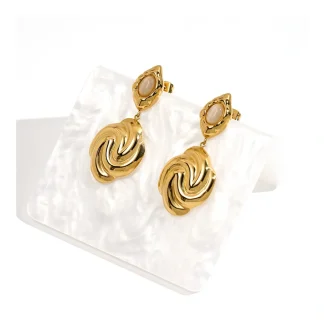 Irregular Oval Drop Earrings